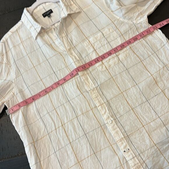 Club Monaco Slim Windowpane Linen Button Down Shirt X Large​​​​​​​​​​​​ - Picture 7 of 9
